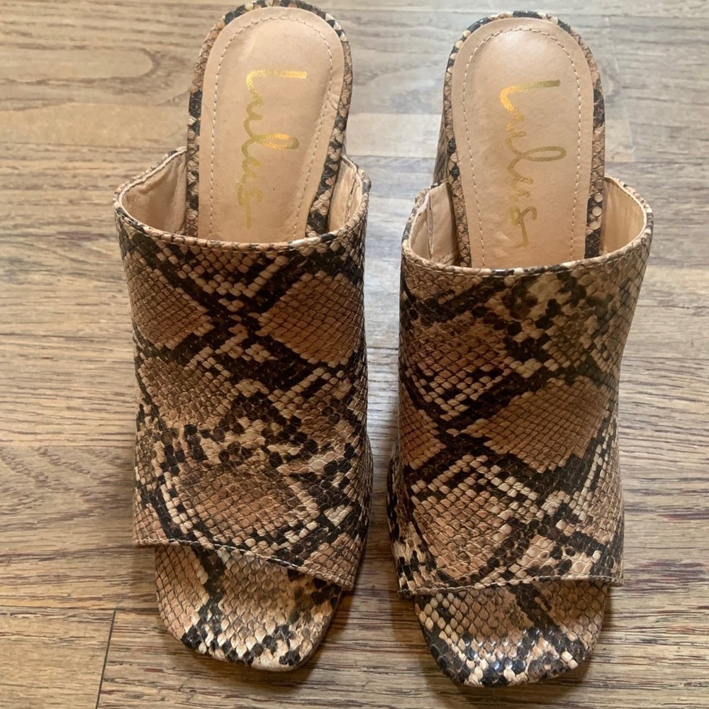 Snakeskin lulu 90s chunky heels